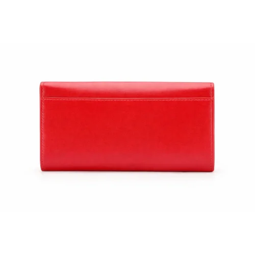 Tył portfela damskiego Puccini – minimalistyczne wykończenie / Back of Puccini women's wallet – clean and minimal finish